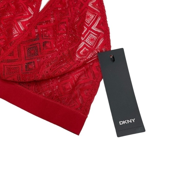 DKNY Pure Lace Bralette in Brick Red Small New - Picture 3 of 8